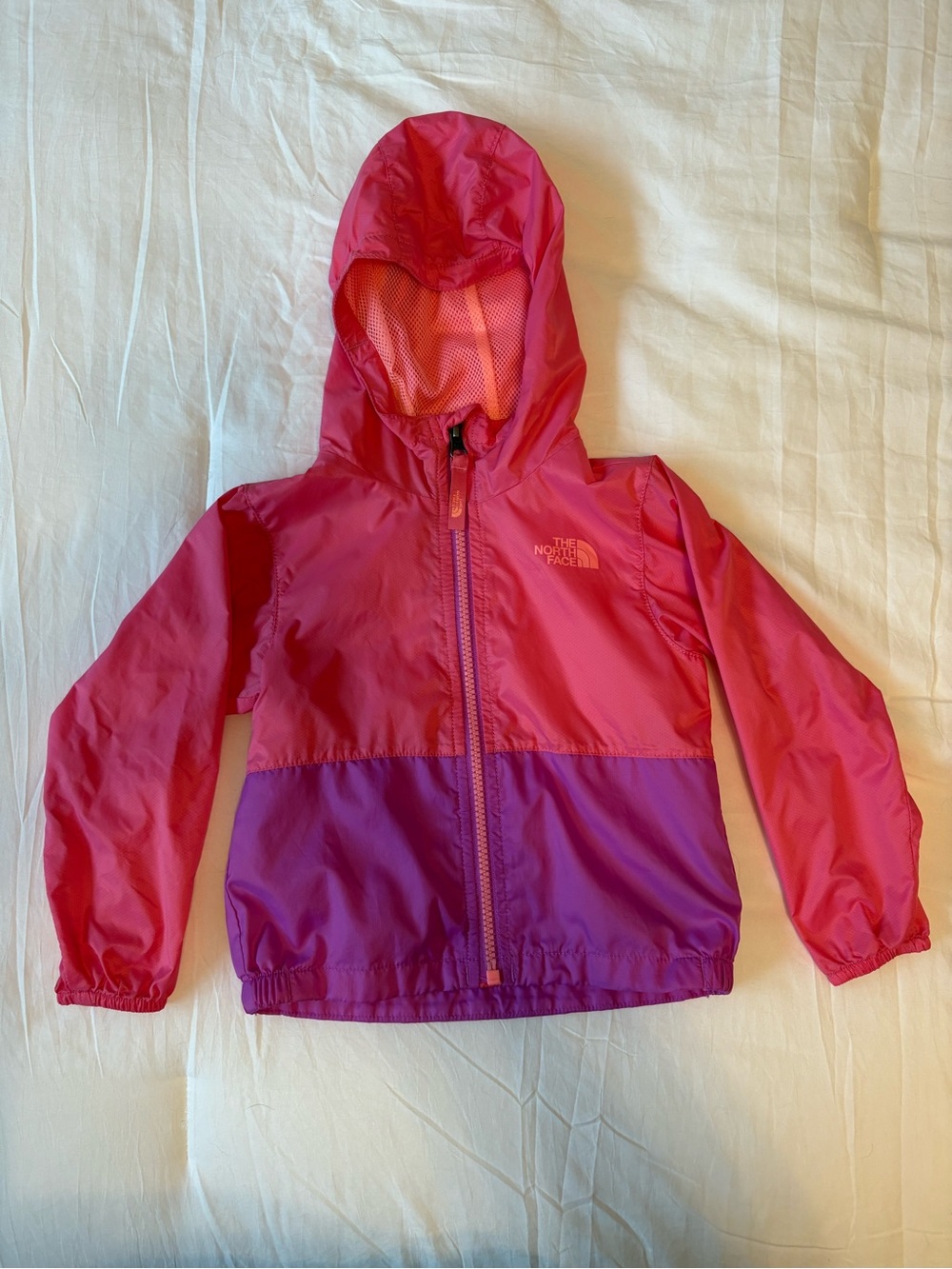 The North Face Kids' Pink and Purple Hooded Rain Jacket